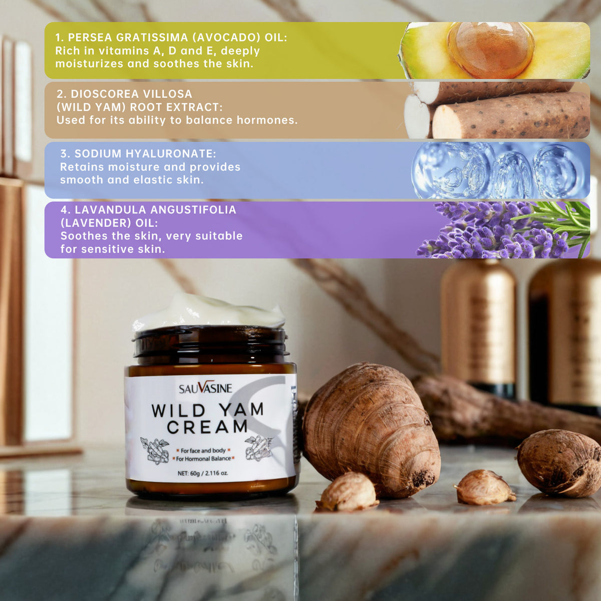 Sauvasine Dioscorea Japonica Cream Nourishing Moisturizing