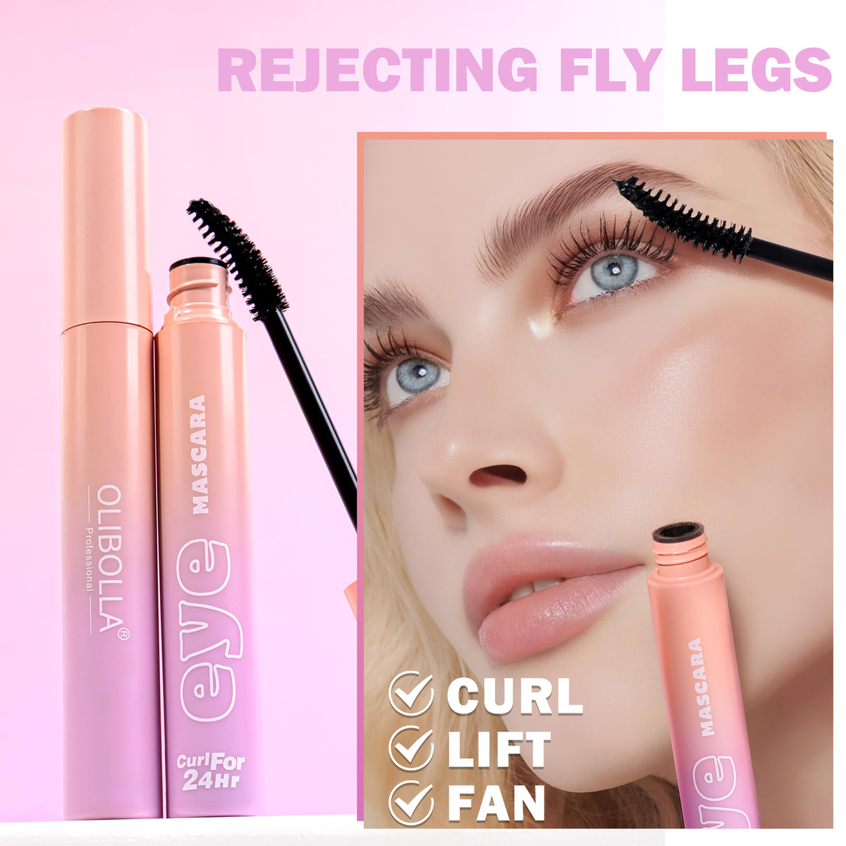 Olibolla Mascara Waterproof Not Smudge Curling