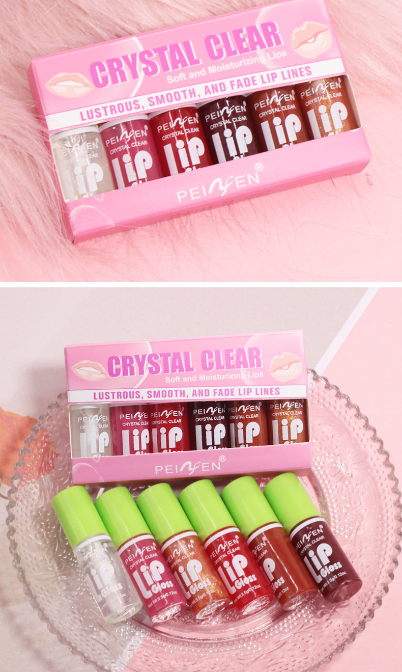Peiyen Fat Lip Lacquer 6 PCs Set Box Mirror Moisturizing Full Lips