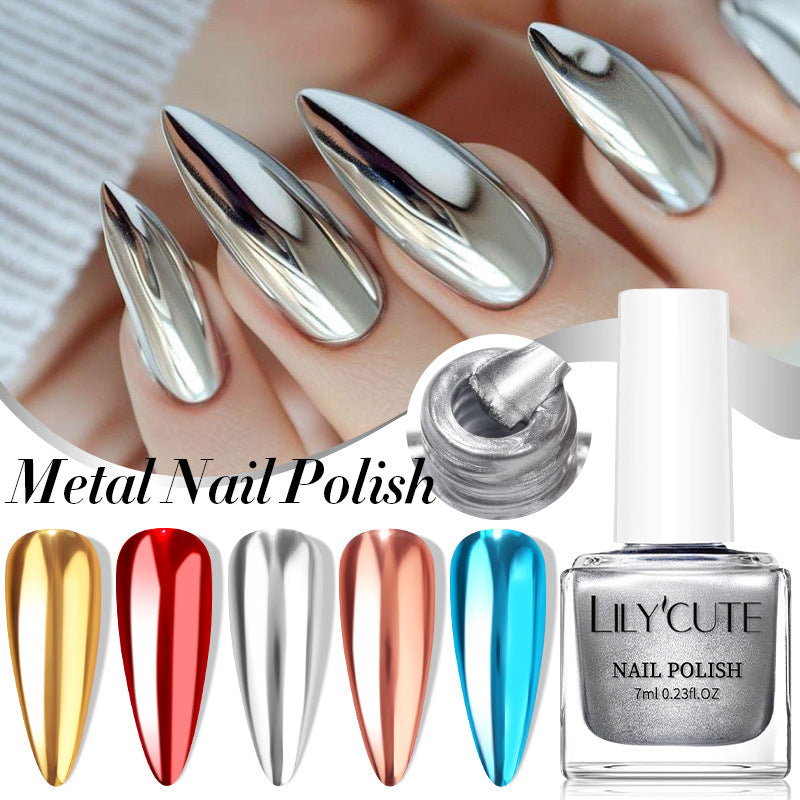 Lilycute Quick-dry Metallic Mirror Nail Polish, No Baking Required
