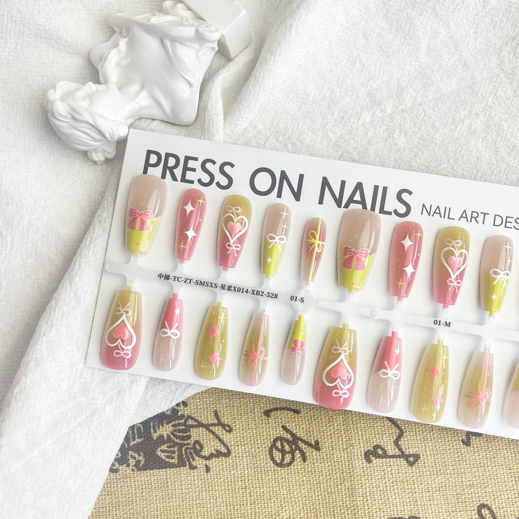 Press On Nails Dopamine Sweet Cool INS Style Dark French Fake Nail Tip