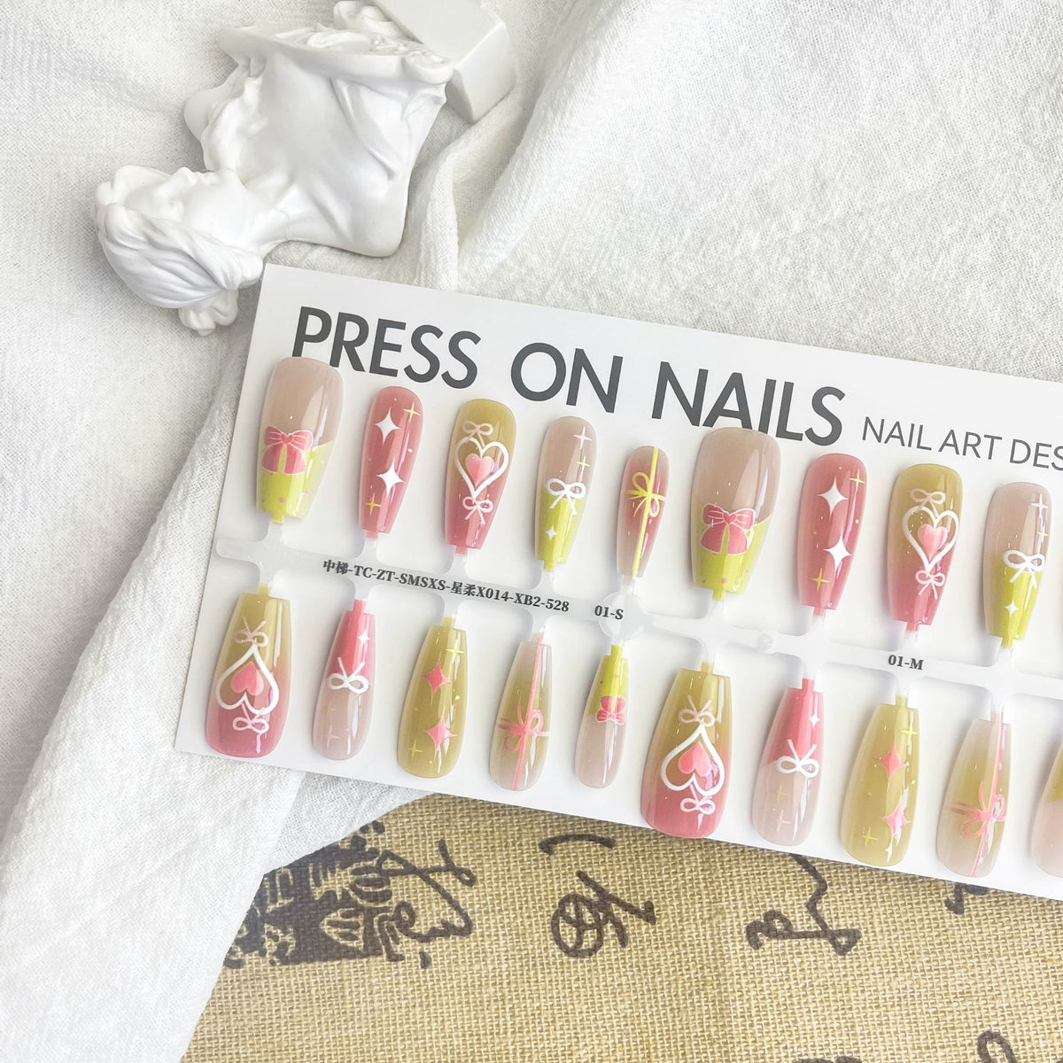 Press On Nails Dopamine Sweet Cool INS Style Dark French Fake Nail Tip