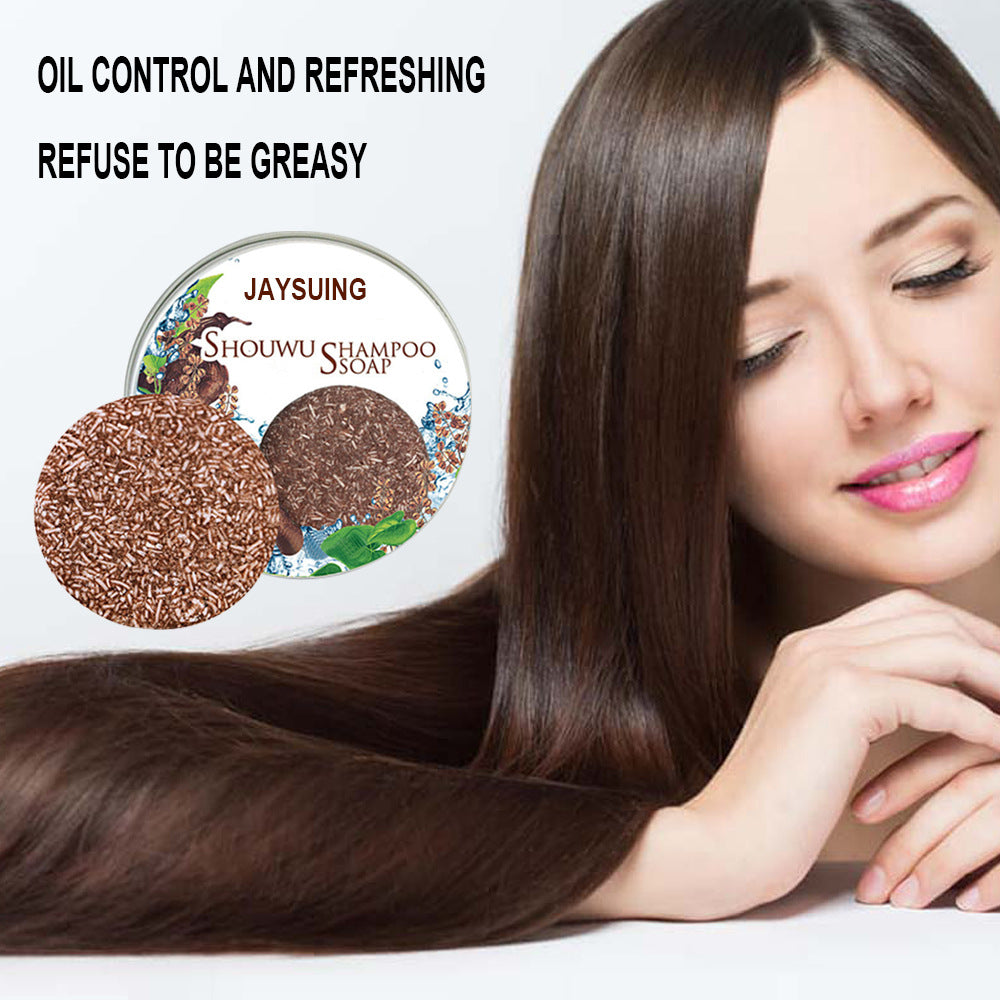 Jaysuing Polygonum Multiflorum Shampoo Soap Black Hair Black Hair Remove Mites And Dandruff