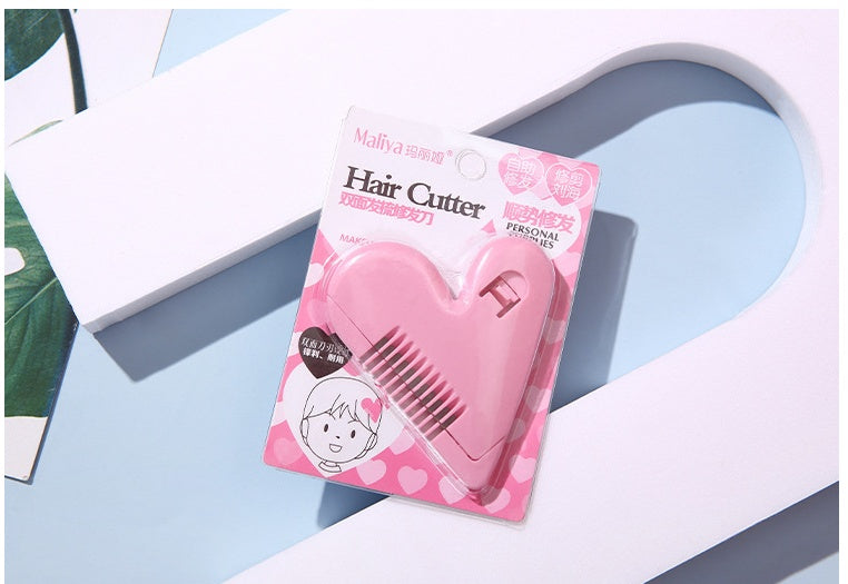 Fringe Heart Double Side Comb And Trim Hair Knife