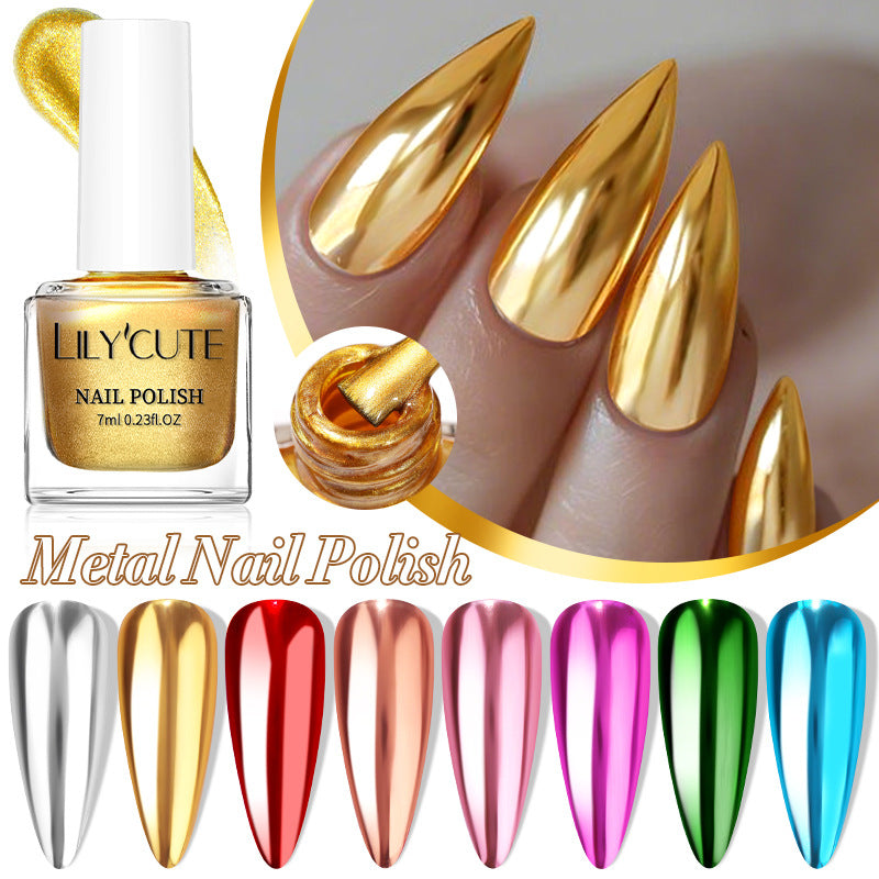 Lilycute Quick-dry Metallic Mirror Nail Polish, No Baking Required