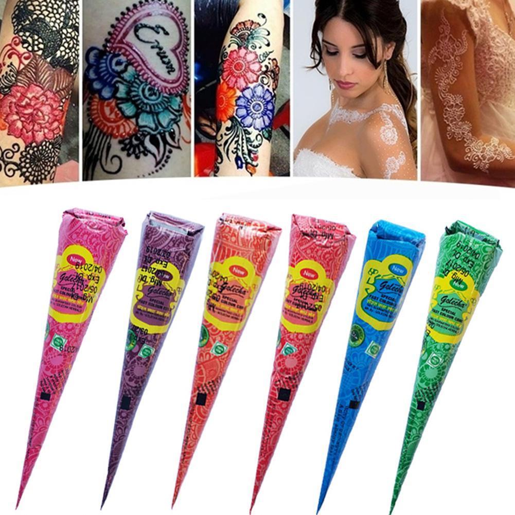 Galeecha Mehendi Glitter Hand Painted Cream Tattoo Cream Color