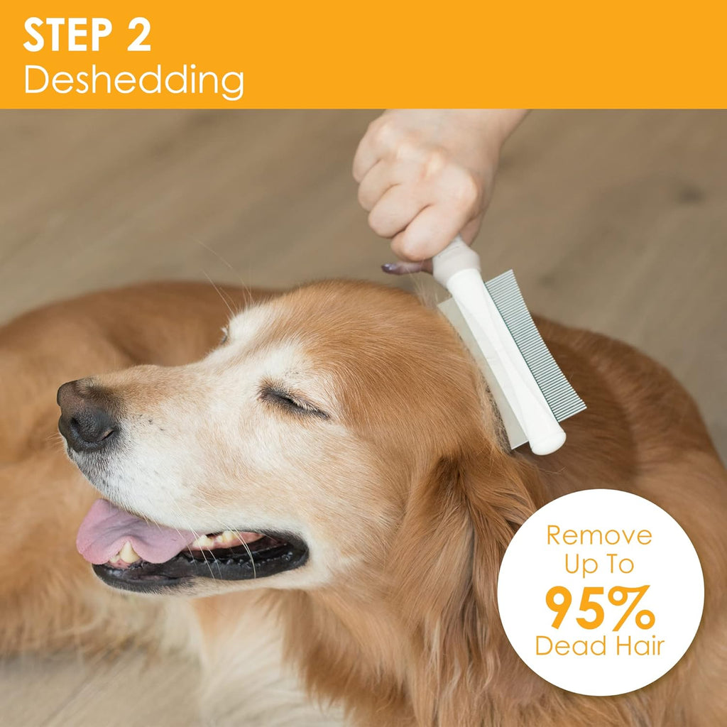 MiuPet 2 In 1 Dog Cat Deshedding Brush Grooming Comb Double Sided Professional Brush For Short Medium Or Long Hair Effectively Remove Dead Floating Hair
