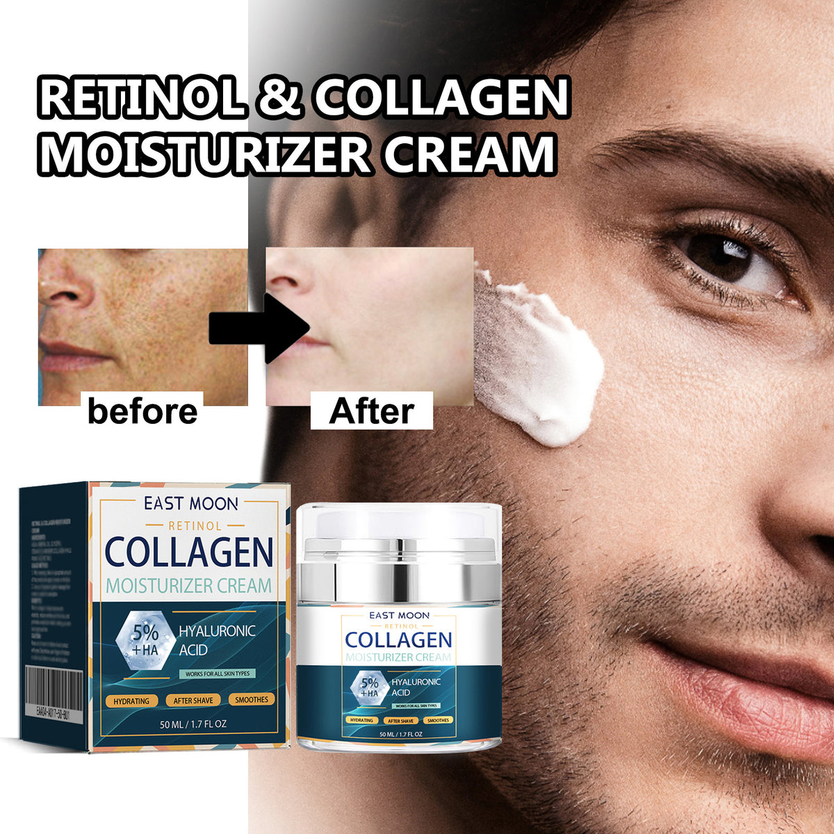 East Moon Men's Collagen Moisturizing Cream Hydrating