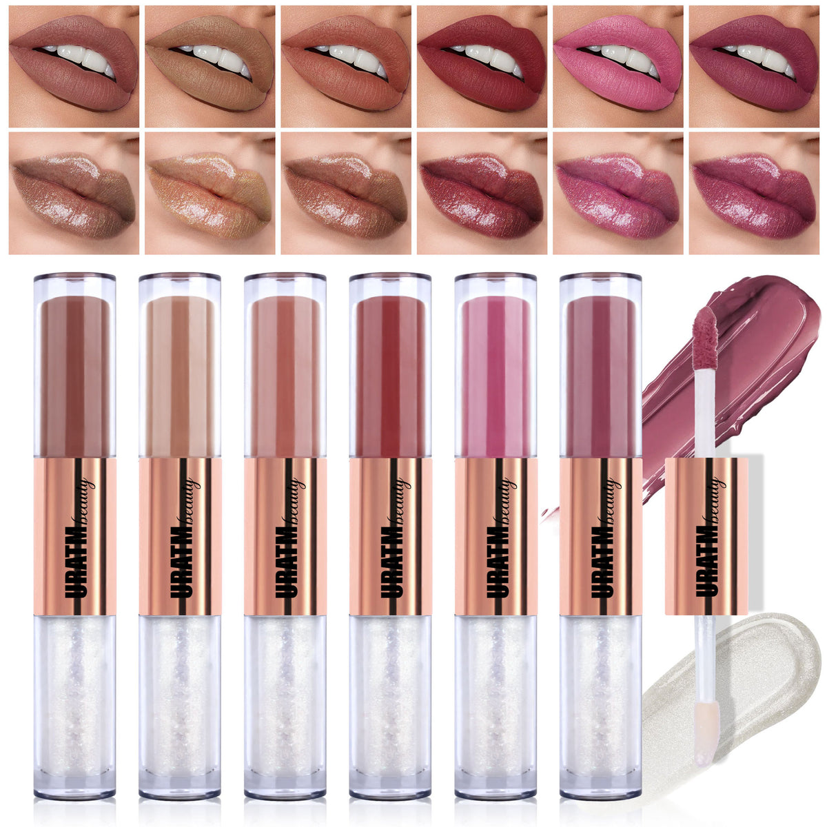 Uratm Matte No Stain On Cup Long Lasting And Does Not Fade Double-headed Lip Lacquer