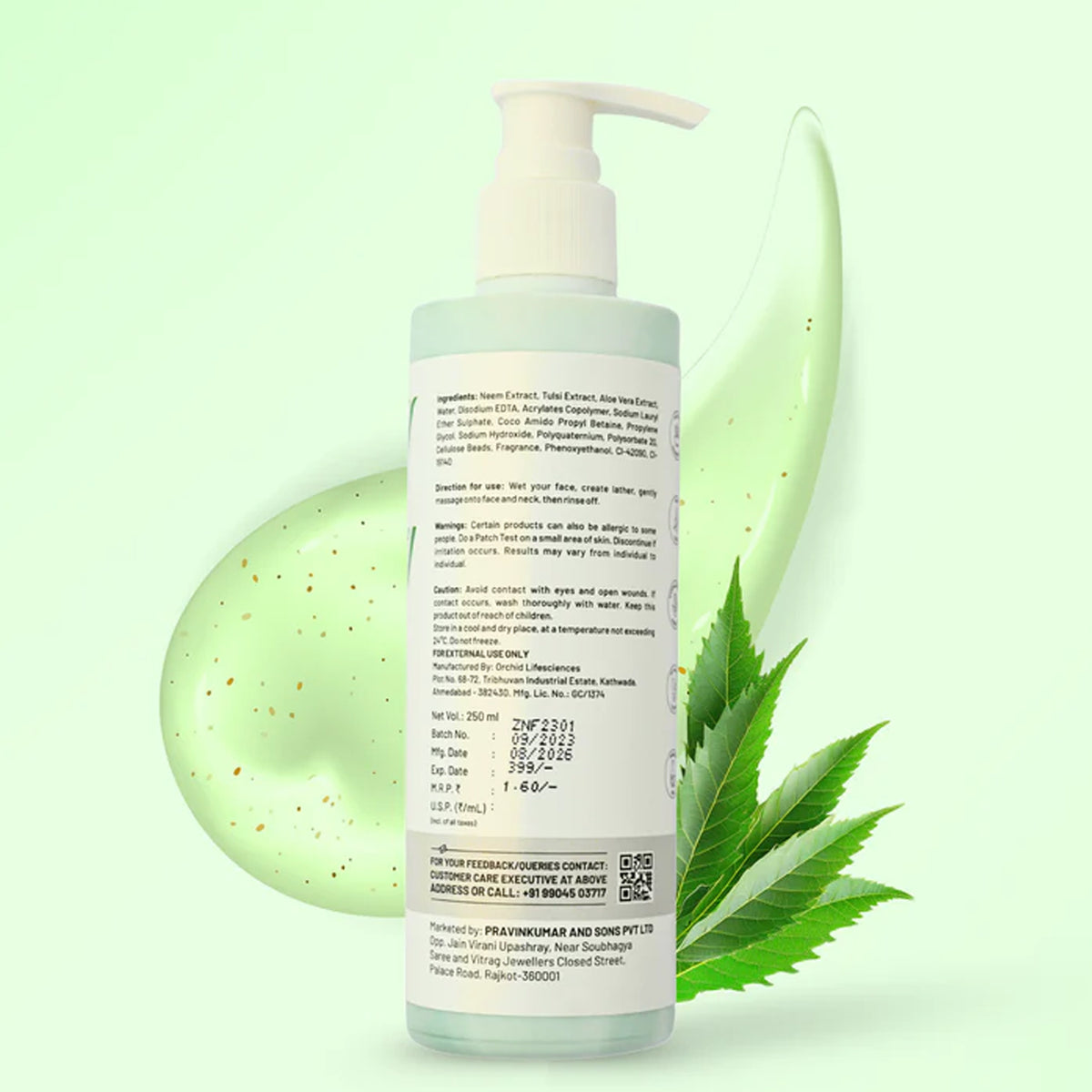 Zequz Neem  Tulsi Face Wash - (1 Pc  250 Ml)