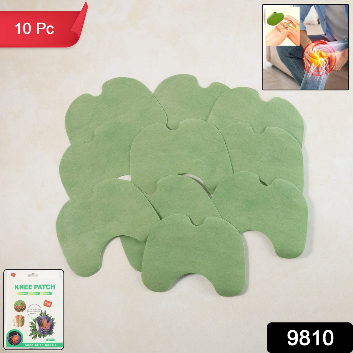 Knee Relief Patch Set  Herbal-infused Adhesive Patches (10 Pc Set)
