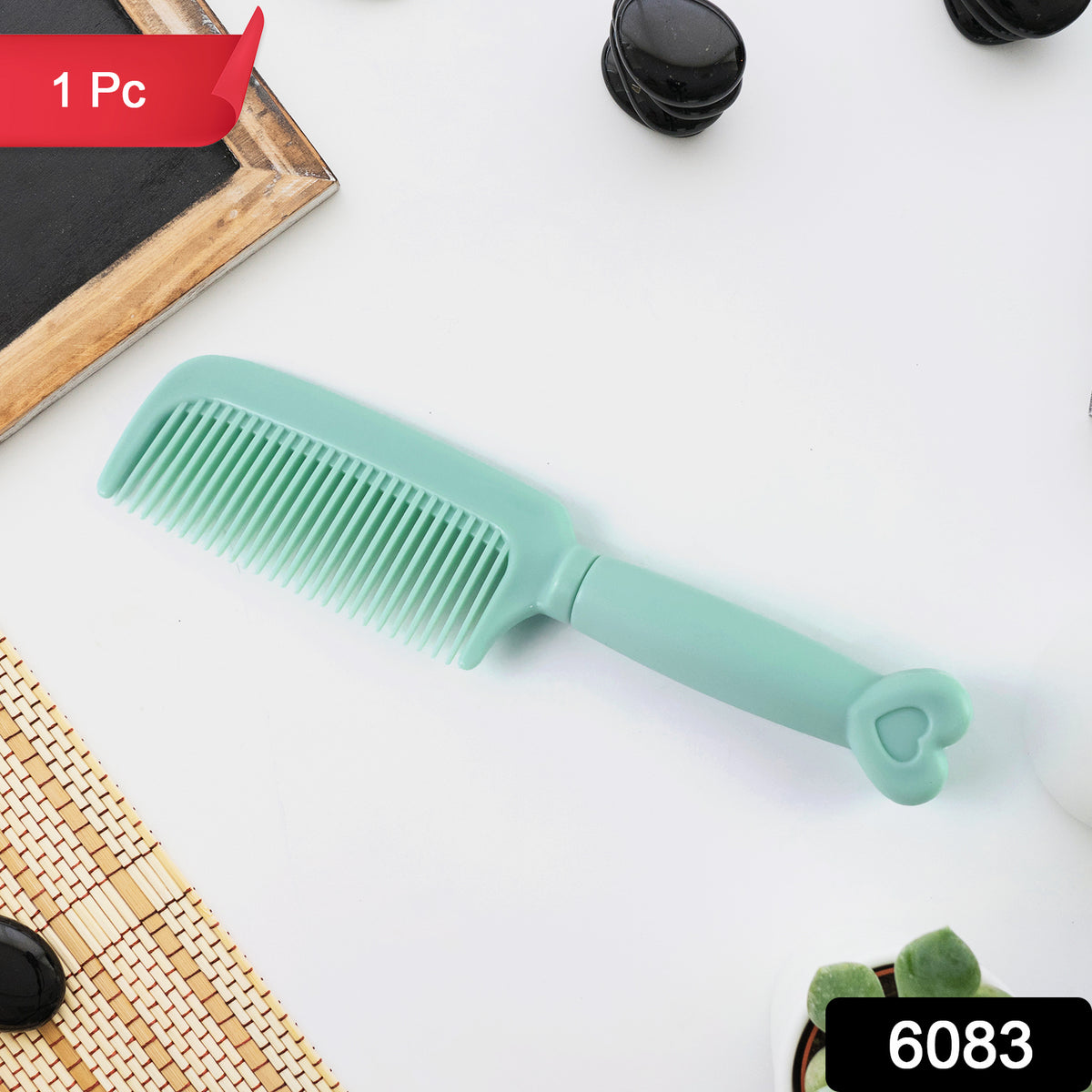 Plastic Hair Comb With Heart-shaped Handle (1 Pc)