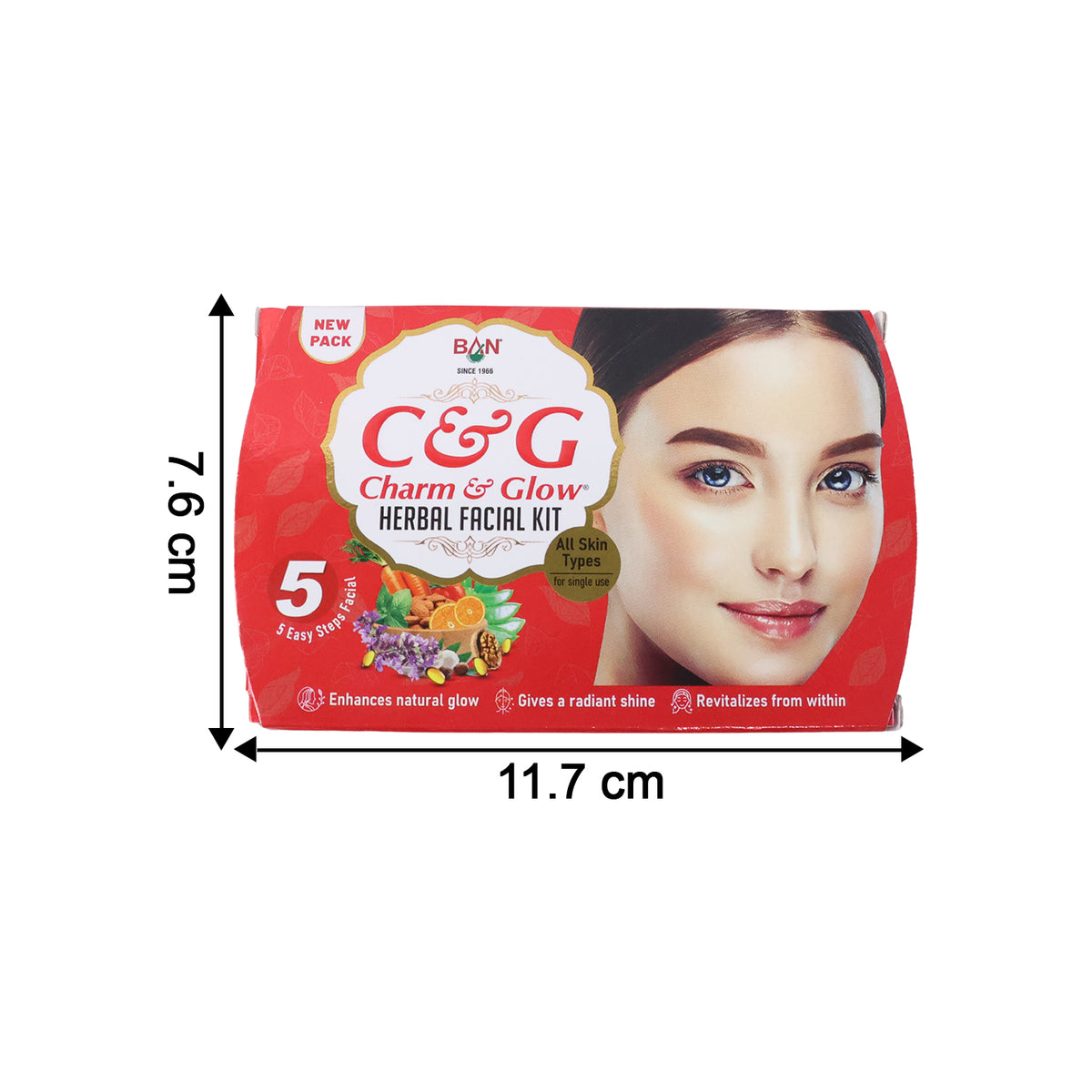 Charm  Glow 5-step Herbal Facial Kit (1 Pc)