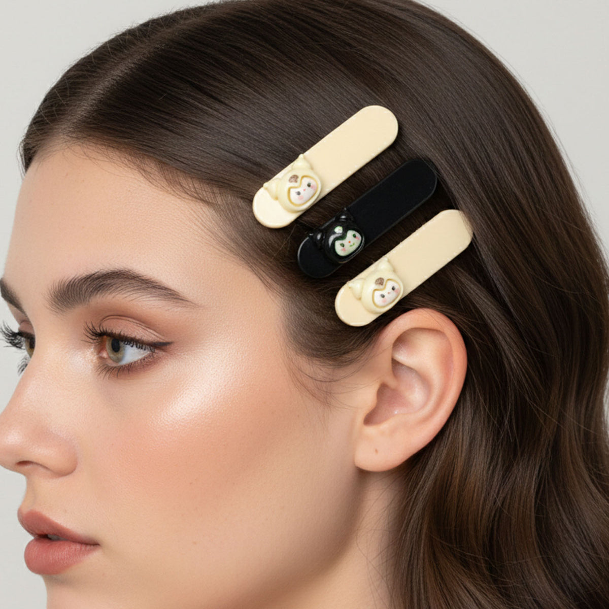 Cute Cartoon Character Hair Clip Set (5 Pc)