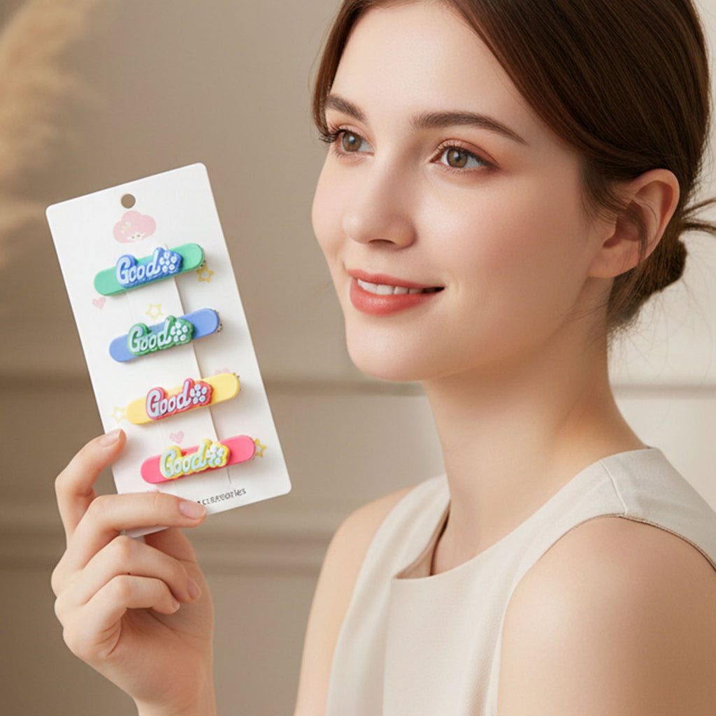 Colorful Good Design Hair Clips (4 Pc)