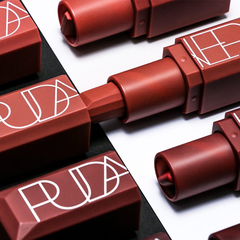Pudaier Pumpkin Color Matte Lipstick Matte Lip Glaze Longlasting Lip Gloss
