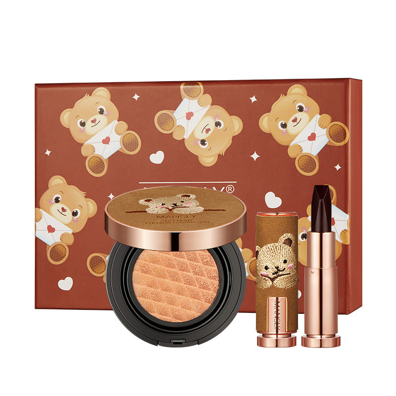 Mansly Concealer Cushion BB Cream Matte Three-color Lipstick Set