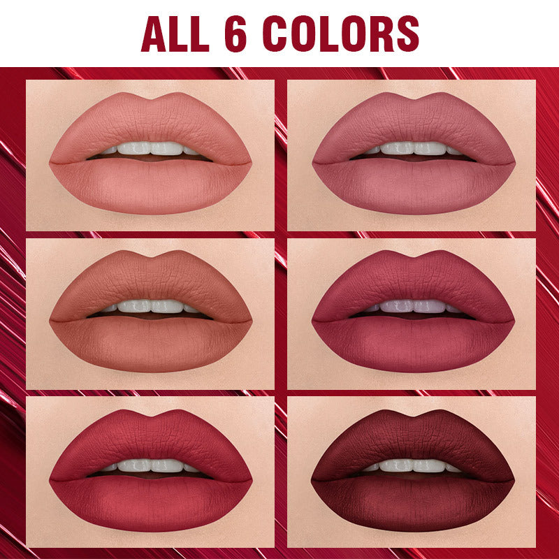 Langmanni Lipstick 6 Count Set Matte Velvet Lip Gloss
