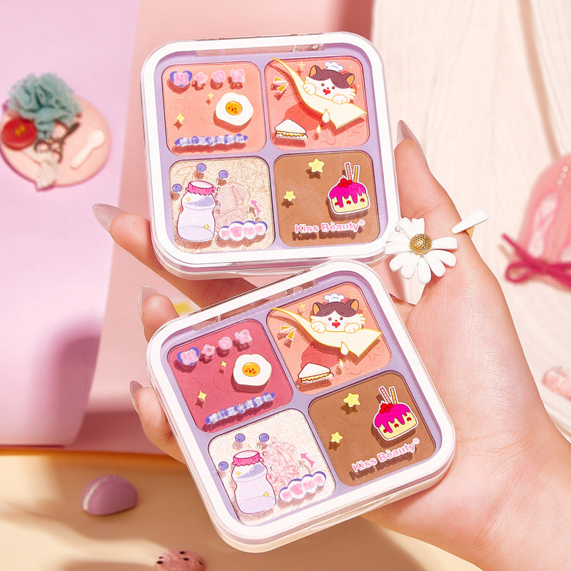 Kiss Beauty Blush Highlighting Nourishinging All-in-one Disc Pearlescent Brightening Clavicle Natural Three-dimensional