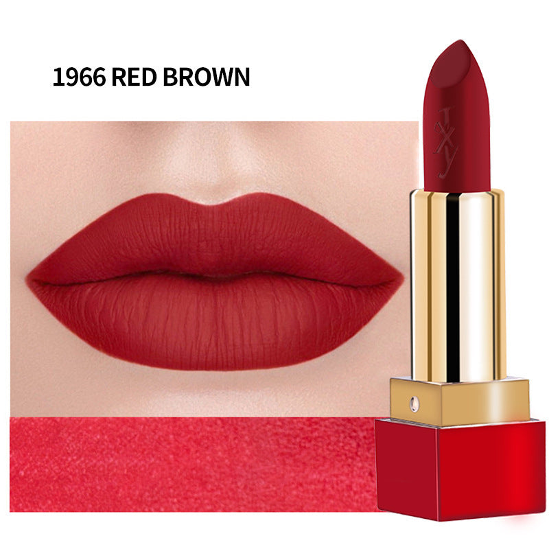 JXY Lipstick, Misty Moisturizing Not Easy To Fade Engraved Reddish Brown