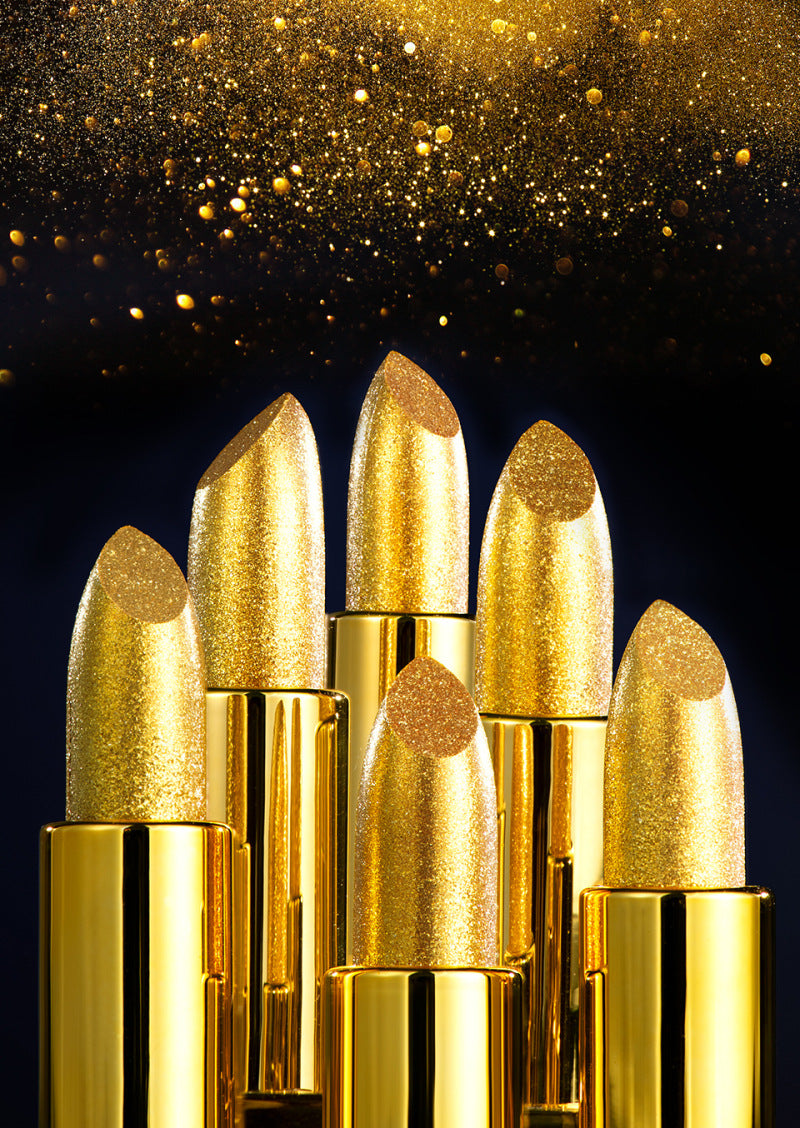 Fine Gold Velvet Matte Non-stick Cup Is Not Easy To Fade Fashionable Shiny Gold Powder Lipstick