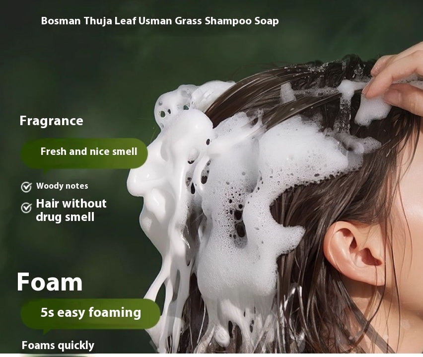 BosMan Oil Control And Dandruff Removal Soap Chinese Arborvitae Twig Shampoo