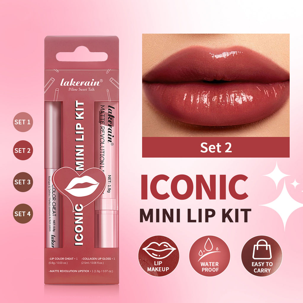 Lakerain Three Lip Gloss Suit Lasting Waterproof Colorfast