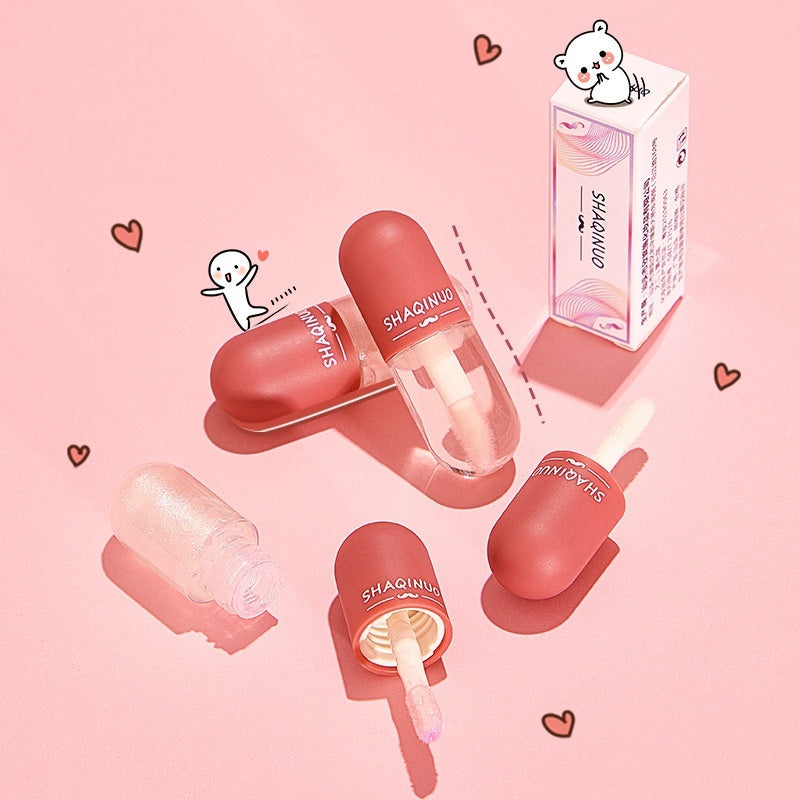 Shaqinuo Mini Capsule Lip Gloss Transparent Color Changing Moisturizing And Nourishing Lip Lacquer