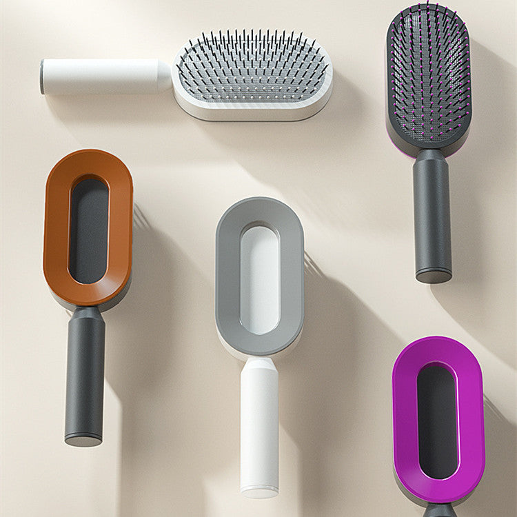 Self Cleaning Hair Brush For Women One-key Cleaning Hair Care Airbag Massage Scalp Comb Anti-Static Hairbrush