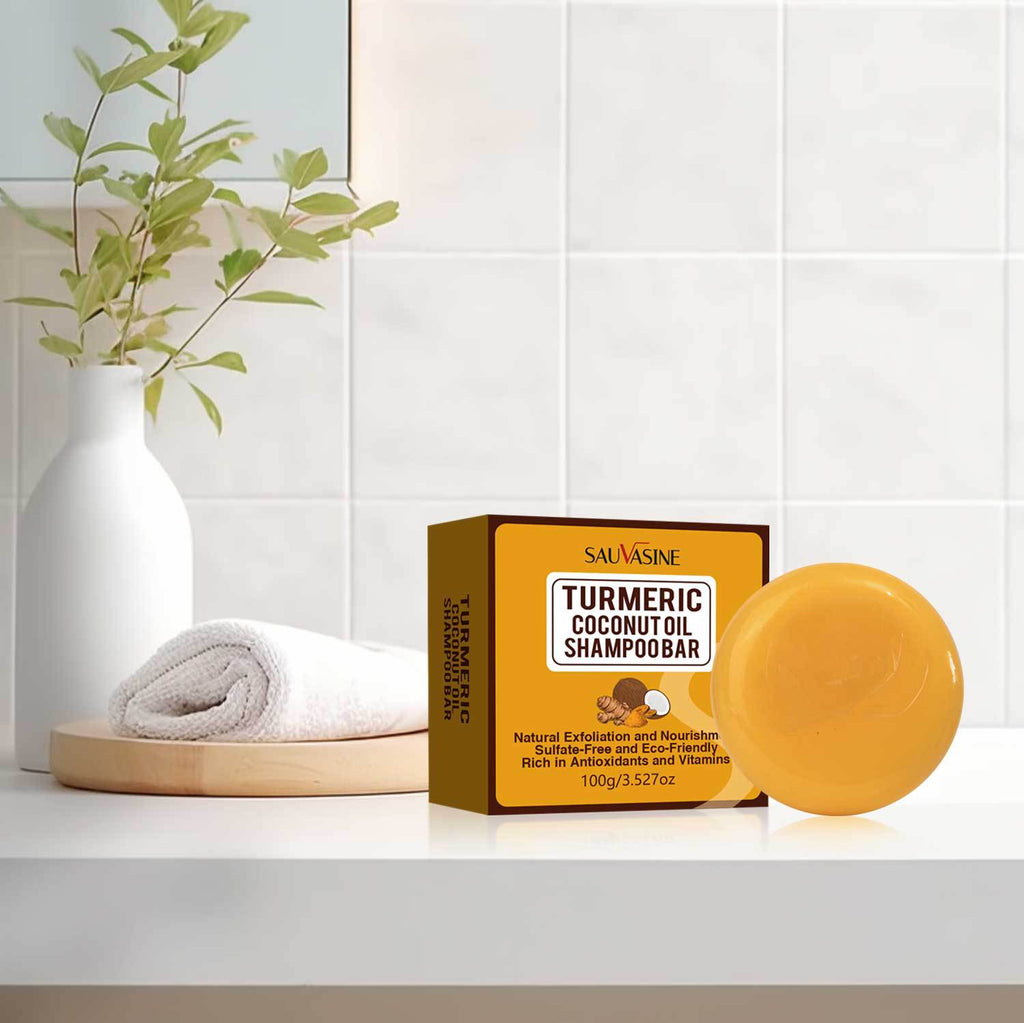 Sauvasine Cross-border New Turmeric Coconut Oil Shampoo Soap