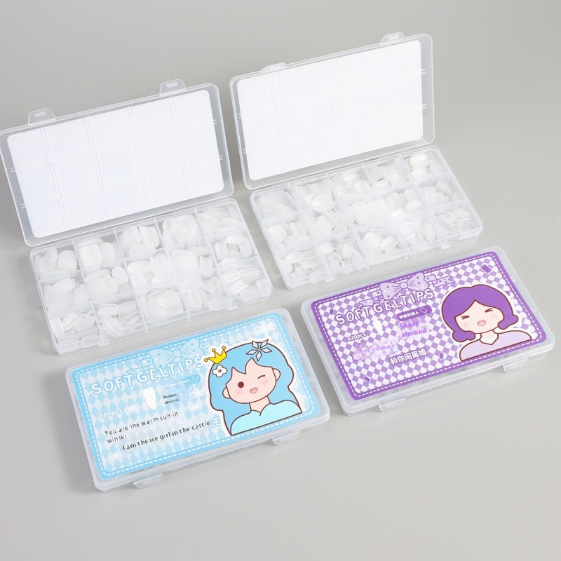 Ultra-short Frosted Nail Tips Ultra-thin Seamless Water Drop Almond Carving-free Grinding