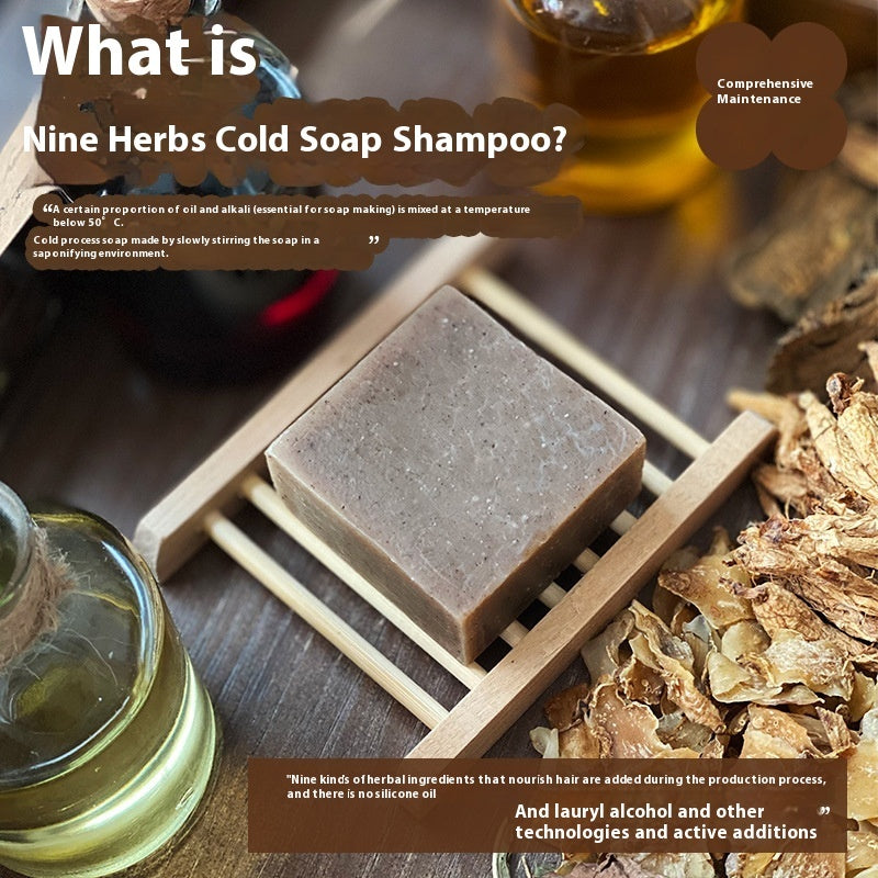 Silicone Oil-free Cold Process Nine Grass Shampoo Soap