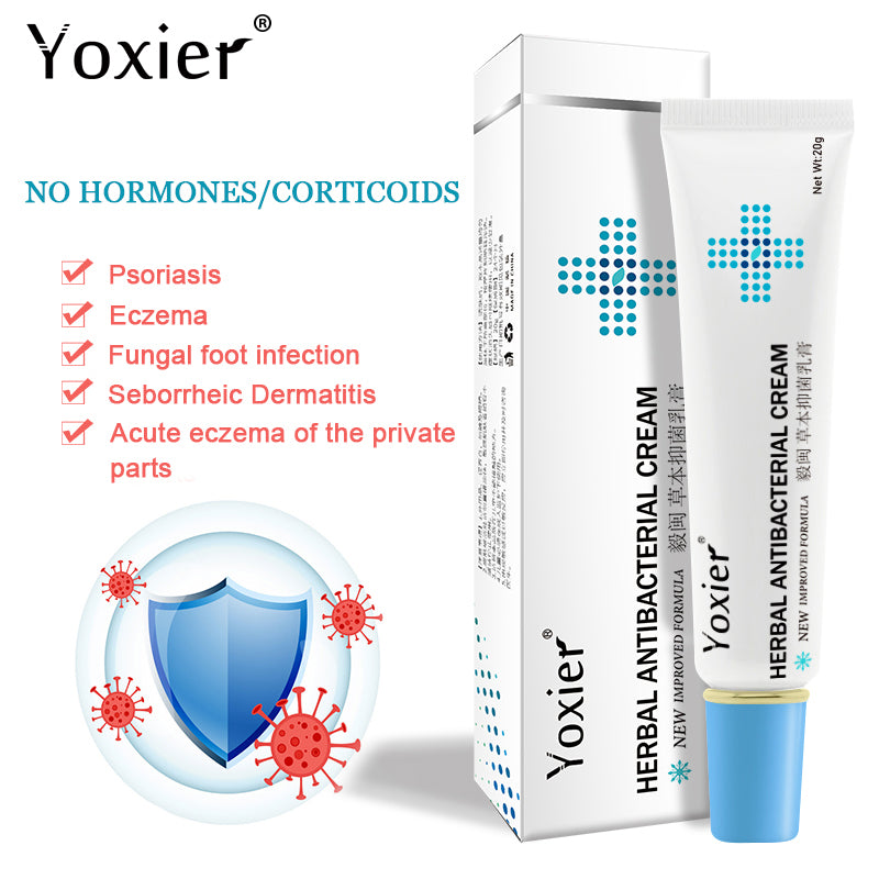 Yoxier Herbal Antibacterial Cream Psoriasis Cream Anti-itch Comfort Eczema Skin Rash Urticaria Desquamation Care