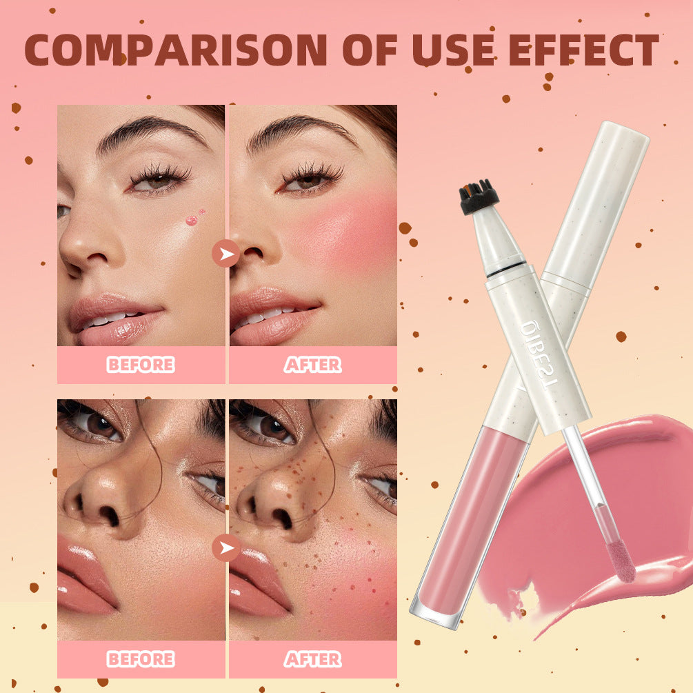 Qibest Double-headed Freckle Blush Women's Long-lasting Matte Natural