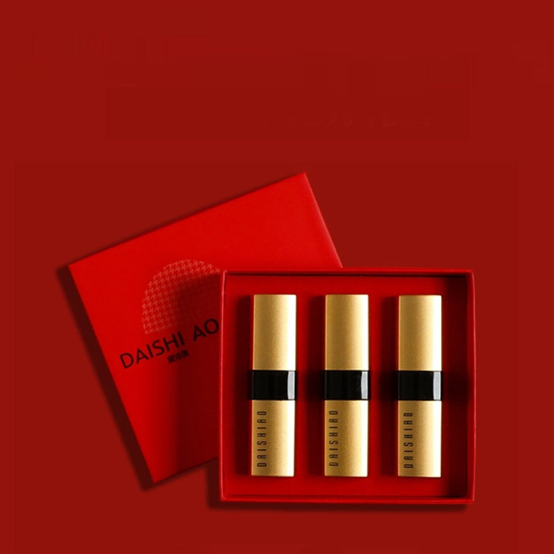 Daishiao 3 PCs Lipstick Kit Matte Velvet Matte Waterproof White Lipstick Tomato Color