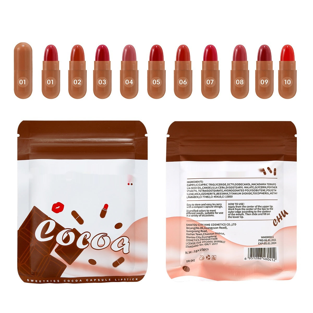 Derol Chocolate Capsule Matte Finish Lipstick