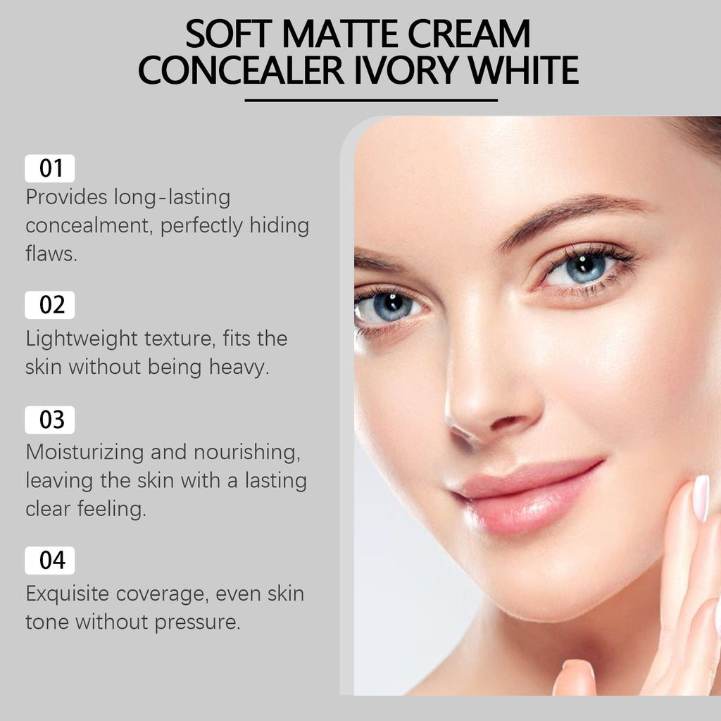 Zephoco Soft Matte Cream Concealer Ivory White