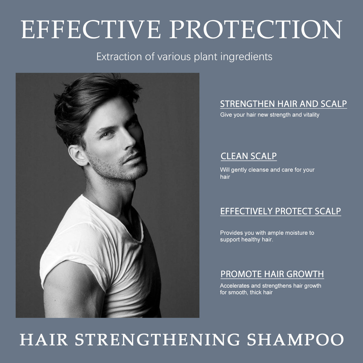East Moon Men's Shampoo Deep Cleansing And Moisturizing Hair Roots