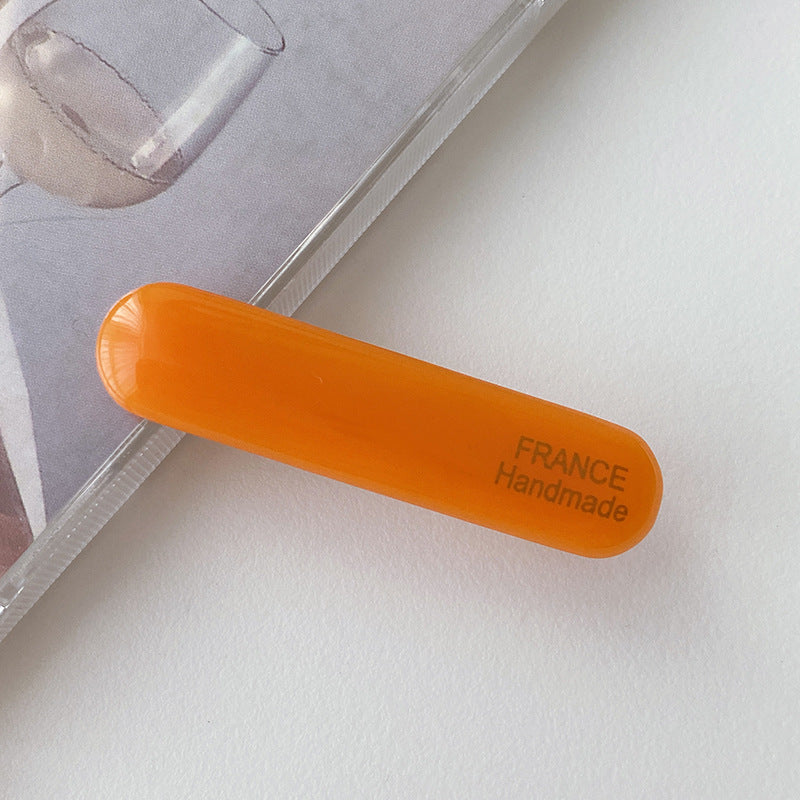 Female Color Oval Acetate Hair Clip Bar Shaped Clip