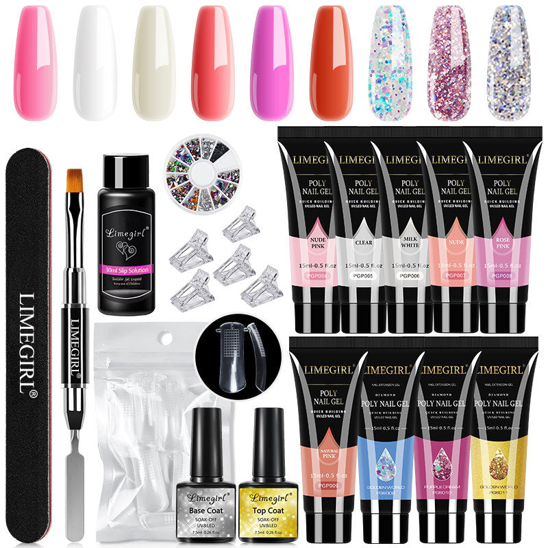 LimeGirl 15ML Crystal Extension Ferrule Nail Tip Nail Beauty Tool Set