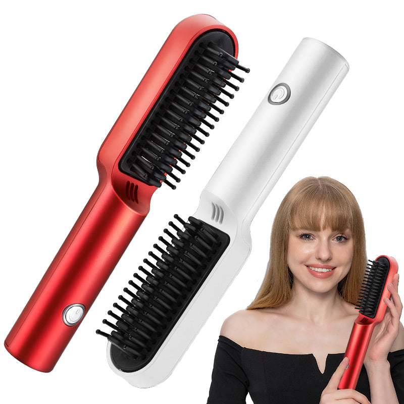 USB Portable Hot Air Comb Rechargable Professional Hair Dryer Brush 2 In1