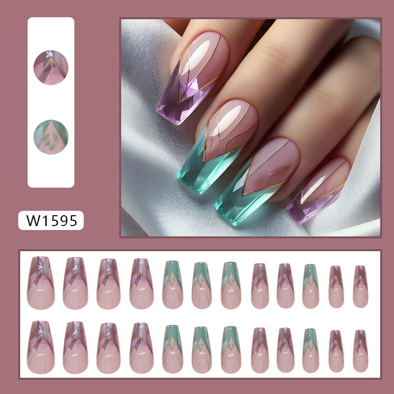 French Wear Nail Glossy Blue And Purple