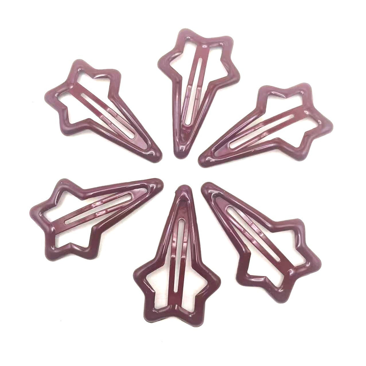 Five-pointed Star Hair Clip In Solid Color With Oil-drip Design