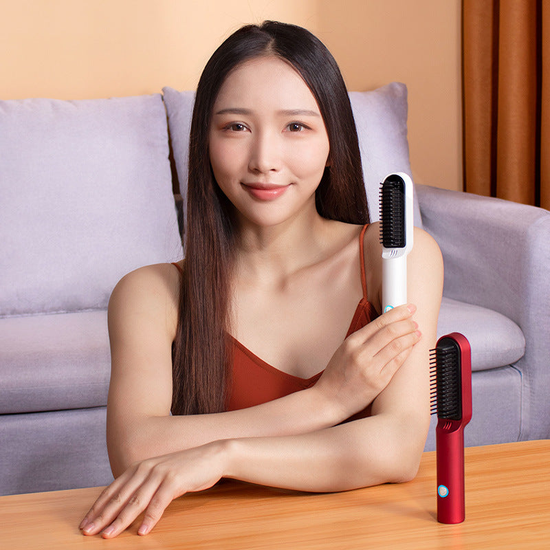USB Portable Hot Air Comb Rechargable Professional Hair Dryer Brush 2 In1