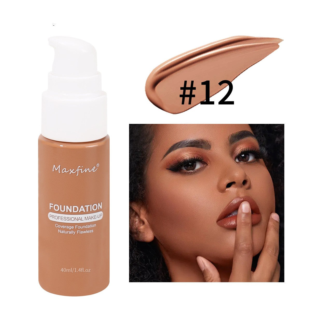 Maxfine 12 Colors Liquid Foundation Waterproof Concealer Long Lasting