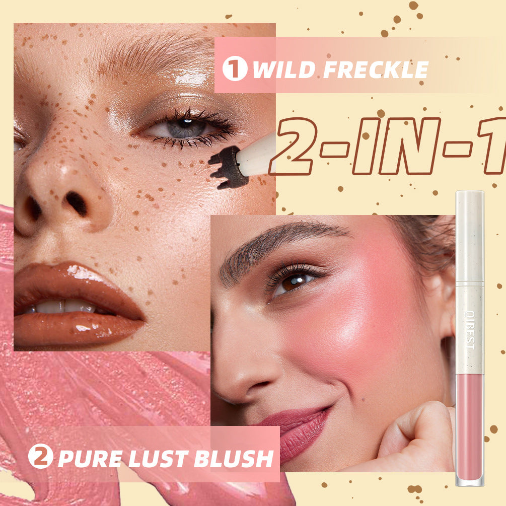 Qibest Double-headed Freckle Blush Women's Long-lasting Matte Natural