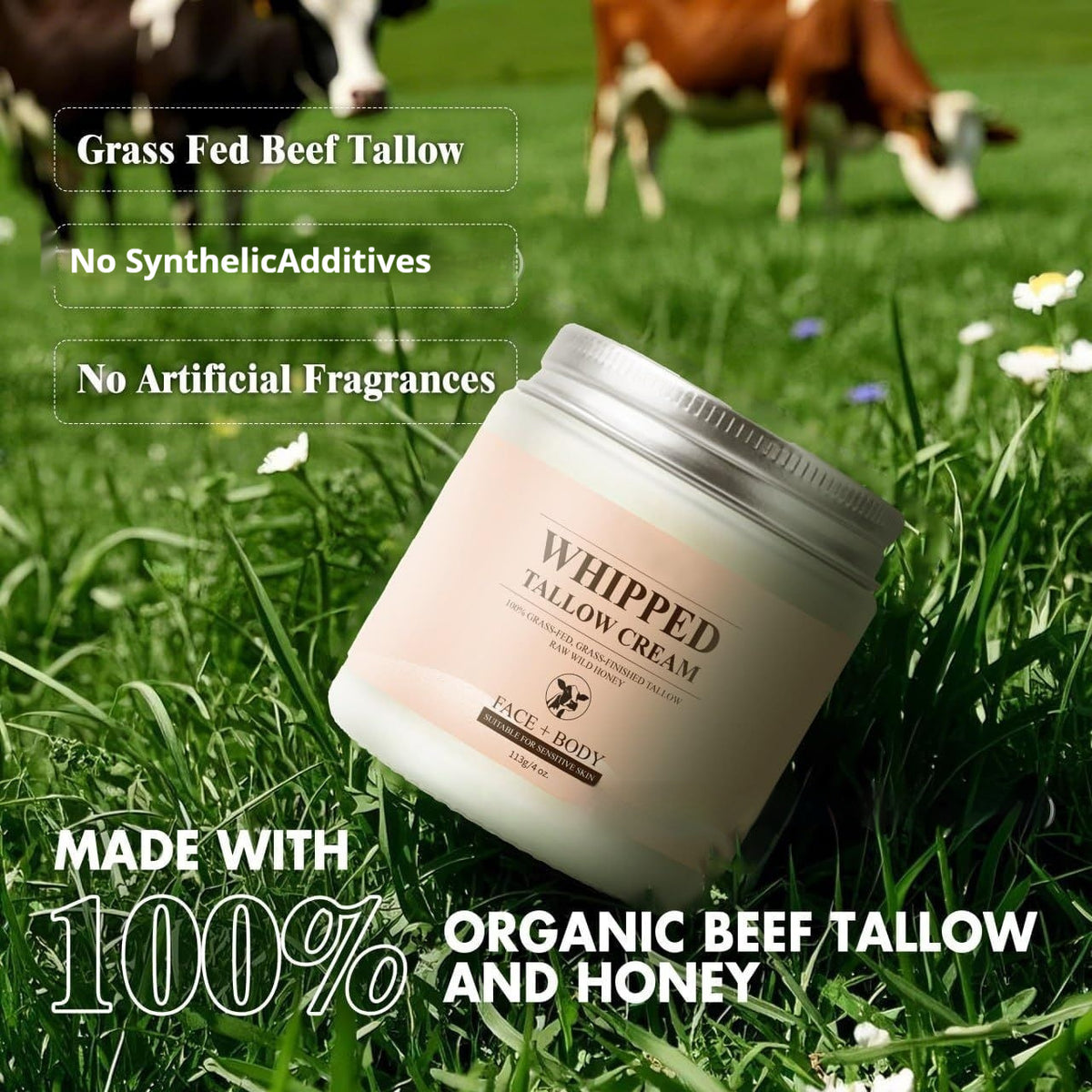 Whipped Tallow Butter Cream Relieves Dryness Replenishment Facial Moisturizing