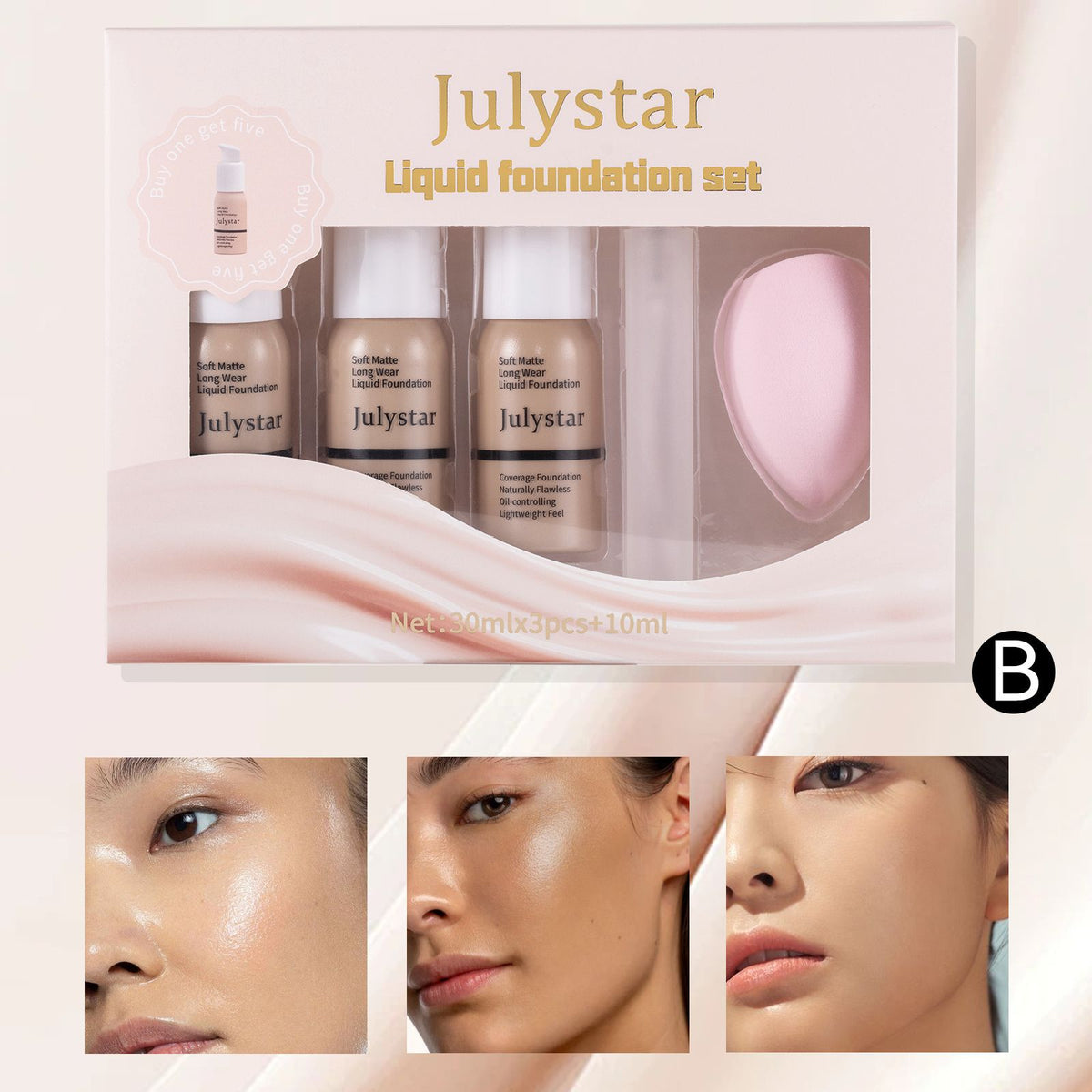Julystar Concealer Long-lasting Finishing Liquid Foundation Suit