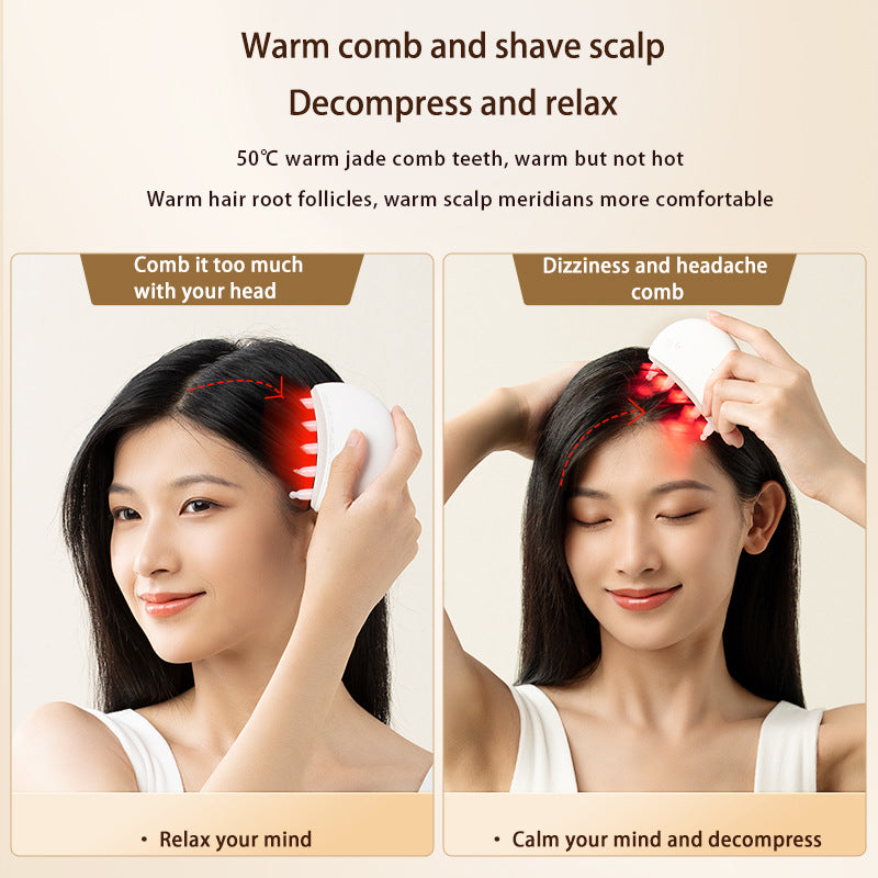 Xinjiang Electric Moon Comb Jade Scalp Massage Hair Comb