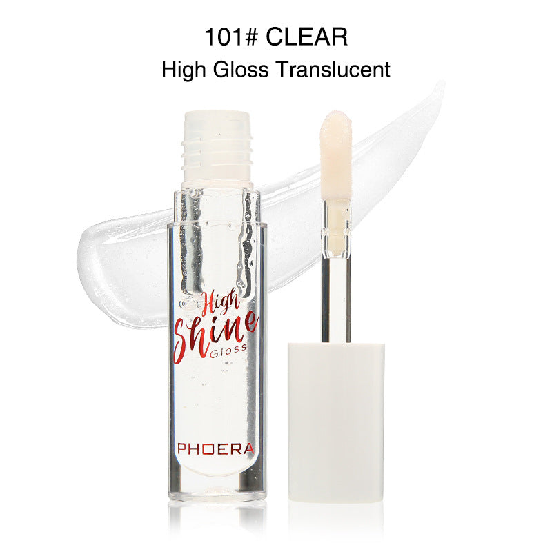 Phoera Solid Jelly Lipstick Crystal Lip Balm Water Wave Mirror Lip Gloss Long Lasting Moisturizing Lip Glaze Lip Care Makeup